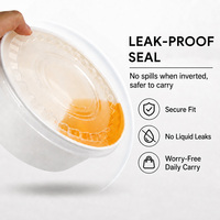 Bol à soupe en carton blanc de qualité alimentaire 100% compostable de 500 ml avec couvercle, adapté aux salades à emporter