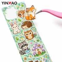 Autocollant personnalisé holographique animal imperméable découpé à la forme, pour carnet, coque de téléphone, bouteille d'eau, décoration DIY pour enfants