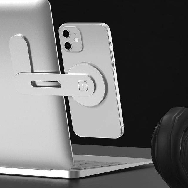 Customizable Logo New Design Aluminum Laptop Side Mount Clip Monitor Phone Holder with Magnetic Feature for Desk Usage