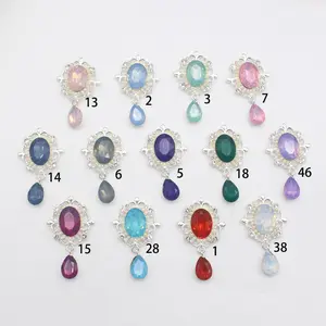 Wholesale Colorful 29*59Mm Acrylic Flat Back Waterdrop Shape Acrylic Rhinestone