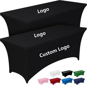Nappe <span class=keywords><strong>de</strong></span> <span class=keywords><strong>table</strong></span> extensible en tissu ajusté pour banquet <span class=keywords><strong>de</strong></span> mariage, 6 pieds, 8 pieds, nappe en spandex pour <span class=keywords><strong>table</strong></span> rectangulaire - Product Image 1