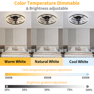 <b>Ceiling</b> Fan with <b>Light</b> Crystal Dimmable color brightness 6-Speed Quiet DC Motor with APP&<b>Remote</b> <b>Control</b> for living room bedroom - Product Image 2
