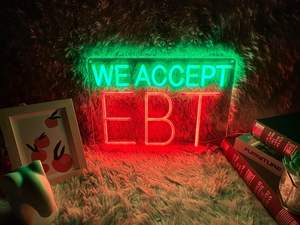 Letrero de Neón Personalizado con Logotipo EBT, Luces de Neón Decorativas para Colgar en la Pared, Letreros de Neón Personalizados para Tiendas de Comestibles - Product Image 1