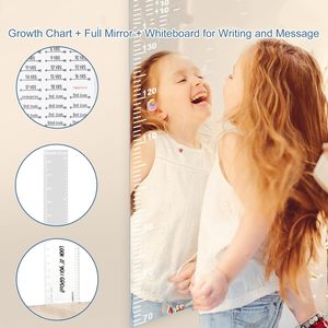 Regla de espejo de palo de cáscara adorable personalizada con diseños divertidos de delfines marinos calcomanía de altura de dibujos animados para niños - Product Image 3