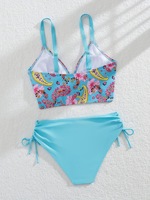 Ensemble bikini deux pièces taille haute push-up pour femme, grande taille, personnalisé OEM/ODM, pour l'été, avec contrôle du ventre - Maillot de bain enveloppant