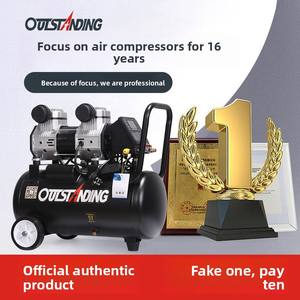 새로운 무소음 오일프리 주철 에어 컴프레서 소형 목공용 스프레이 페인트 에어 펌프 (활성탄 필터 포함, 8bar 압력) - Product Image 3