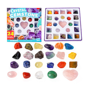 Kit scientifique de culbutage de cristal pour enfants-Guérisseur d'or Énergie de guérison Pierres de cœur brutes avec polissage éducatif <span class=keywords><strong>Cadeau</strong></span> de Noël - Product Image 3