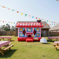 Nouvelle conception, château gonflable coloré en PVC écologique, trampoline pour enfants, location pour fêtes, certifié CE, garantie de 3 ans, 12 personnes
