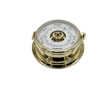 370246 cuivre baromètre sans liquide boîtier de charnière nautique Type d'horloge jauge de pression atmosphérique horloge de marée haute précision - Product Image 1