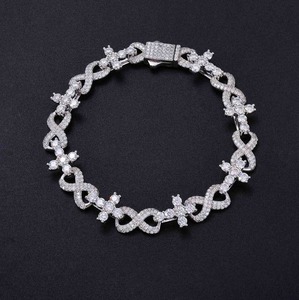 Fine Jewelry Pass Diamond Tester D Color Moissanite Diamond Infinity Mixed Cross <b>Bracelet</b> Vvs 10kt <b>Solid</b> Fine <b>Bracelet</b> - Product Image 2