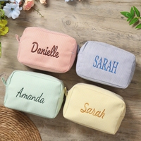 Bolsa de Almacenamiento de Cosméticos/Artículos de Aseo Personalizada de Algodón, Estilo Europeo Americano Retro, Superligera, Duradera, Expandible y Plegable
