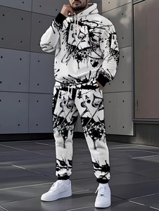 Conjunto Deportivo de 2 Piezas <span class=keywords><strong>para</strong></span> <span class=keywords><strong>Hombre</strong></span>, Sudadera con Capucha de Manga Larga y Pantalones Jogger Elásticos, Ropa Deportiva Casual Masculina - Product Image 2
