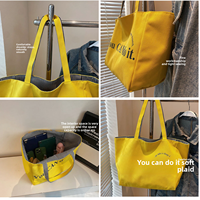 Bolsa de Mano de Lona, Bolsa de Compras Reutilizable, Bolso de Hombro de Algodón para Mujer, Uso Diario, Logotipo Personalizado