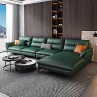 Sofá Seccional de estilo americano moderno Mufang, conjunto de sofá Guifei de cuero genuino, diseño contemporáneo para uso en apartamentos para varias personas