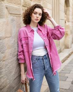 Venta al por mayor de manga larga Jeans Top Camisa Señoras Agujero Rasgado Chaqueta de mezclilla Abrigo Blusas de las mujeres Abrigo para las mujeres - Product Image 3