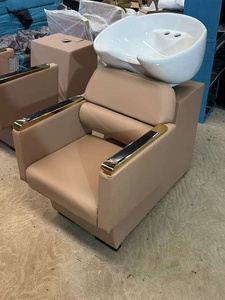 Paquete de Muebles de Peluquería Modernos de Lujo en Dorado y Rosa, Juego de Muebles de Peluquería de Fibra de Vidrio Personalizados, Equipo de Salón de Belleza - Product Image 6