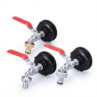 Conector de latón para accesorios de barriles IBC transfronterizos, boquilla de agua, grifo de 1/2 pulgada con conexión hembra, cabeza hexagonal de aleación
