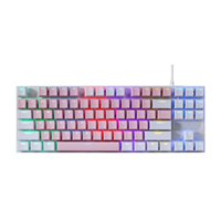 87 Tombol K400 RGB LED Rainbow Wired Keyboard Backlit Mechanical Gaming Keyboard untuk Windows Gaming PC