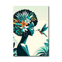 Impression sur toile de portrait de femme africaine, peinture sur toile 40x60cm, art mural moderne pour chambre à coucher, salle à manger, encadré/non encadré