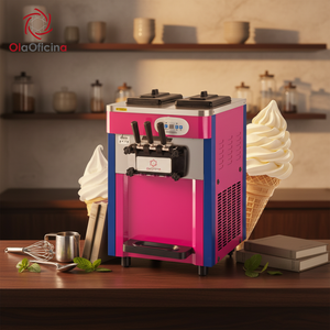 Machine à glaces molles de comptoir haut de gamme ICT18C, <span class=keywords><strong>trois</strong></span> saveurs interchangeables - Product Image 1