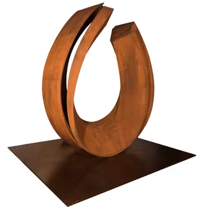 Escultura de Acero Art Deco para Exteriores, Metal Oxidado, Estilo Único de Corten para Decoración de Jardín - Product Image 4