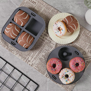 Yuye 7.5in 4 piezas Moldes de silicona para donuts, brownies, pastel, bocados de huevo y gofres, con asa, para freidora de aire <span class=keywords><strong>Cosori</strong></span> 10L - Product Image 6