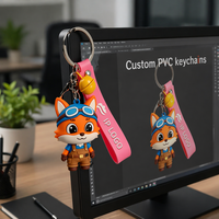 Porte-clés personnalisé en caoutchouc souple PVC, design original, dessin animé 2D/3D, cadeau promotionnel OEM, thème anime, motif dessin animé