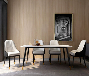Ensemble de table à manger en marbre pour combinaison de 6 chaises table de riz minimaliste moderne ménage petit appartement table télescopique - Product Image 6