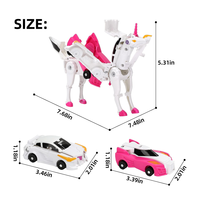 Juguete de Coche Unicornio Transformable en Robot para Niños y Niñas, Conexión Magnética, Deformación por Colisión, Vehículo de Carreras Mágico para Niños Pequeños