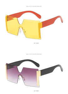 Gafas de sol siamesas sin montura con degradado y montura grande de moda, adecuadas para actividades al aire libre - Product Image 3