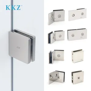 KKZ carré simple 0 90 135 180 degrés pince de salle de bain en acier inoxydable 316 douche sans cadre en verre trempé pince de porte