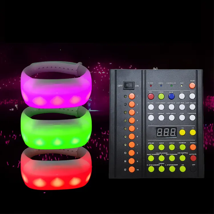 Diskon besar Pesta/konser/acara menggunakan gelang Led Gel silika Remote Control gelang Lampu Led kontrol nirkabel