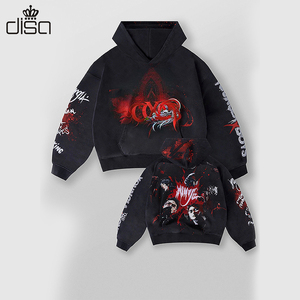 Chất Lượng Cao Thương Hiệu Quá Khổ 100% Cotton Terry In Ấn Mô Hình Thời Trang Phố Áo Hoodie Cho Nam Giới - Product Image 3