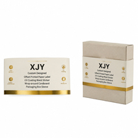 XJY, diseño personalizado, etiqueta de papel impresa en Offset, revestimiento UV, pegatina para la cintura, funda de caja de embalaje de cartón envolvente