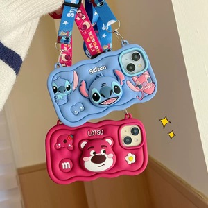 <span class=keywords><strong>Coque</strong></span> de téléphone portable en silicone 3D <span class=keywords><strong>Stitch</strong></span> avec lanière, motif dessin animé tendance, pour <span class=keywords><strong>iPhone</strong></span> 16 15 14 13 17 Pro Max - Product Image 1