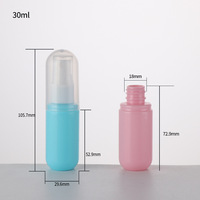 Gros 30/50/100ml Capsule En Plastique Macaron Couleur Pilule Capsule En Forme de Rose Bleu Cosmétique Pompe De Pulvérisation Bouteilles