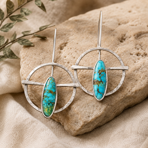 Boucles d'oreilles créoles martelées multicolores style bohème vintage pour femme, bijoux minimalistes tendance - Product Image 3