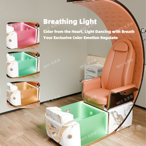 Silla de pedicura eléctrica reclinable con TRONO DE Spa de masaje completo profesional de lujo moderno para salón de uñas con Plomería - Product Image 4