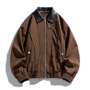 Giacca Bomber Autunnale con Design Patchwork, Stile Streetwear, con Cerniera, Antivento, Semplice, Comoda, Versatile, Ottima per il Calore Maschile - Product Image 3