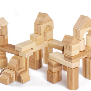 Hoye craft – blocs de construction sûrs et organiques, jouet enfants maternelle Montessori, ensemble de blocs en bambou avec <span class=keywords><strong>alphabet</strong></span> - Product Image 1