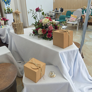 Quảng trường Nâu Wedding party favors kẹo nhỏ Kraft hộp giấy sinh nhật bé tắm quà tặng bao bì Kraft hộp giấy với tag - Product Image 5