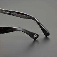 CH8055 Lunettes de Prescription pour Hommes Femmes Rétro Affaires Grande Monture en Acétate Bleu Blocage de la Lumière Diamant Classique Rectangle