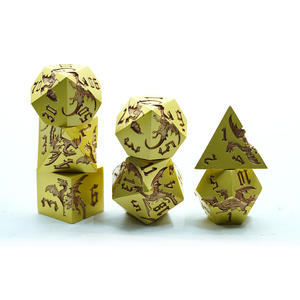 ชุดลูกเต๋าโลหะสีทองรูปแมลงปอ 7 ชิ้น สำหรับเกม Dungeons & Dragons (D&D) และเกม RPG บนโต๊ะ - Product Image 2