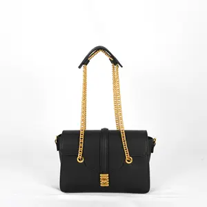 Bolsa feminina de couro artificial, nova bolsa de mão com design feminino de cor sólida e transversal, estilosa para mulheres, 2023