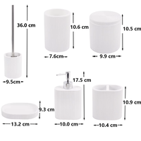 Ensemble d'accessoires de salle de bain durables 6 pièces, accessoires de bain bleu marine, porte-brosse à dents, distributeur de savon liquide, 2 porte-cotons-tiges