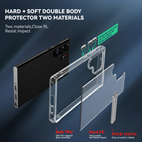 Étui Transparent antichoc mince pour téléphone portable, sacs et étuis pour Samsung S23 Ultra avec support