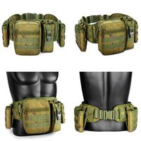 Ceinture tactique de camouflage d'extérieur multifonctionnelle en polyester avec sac banane tactique respirant et imperméable