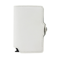 Dompet Kartu Pop Up CASEKEY Warna Hitam Tombol Samping Pink Anti RFID Berbahan Aluminium