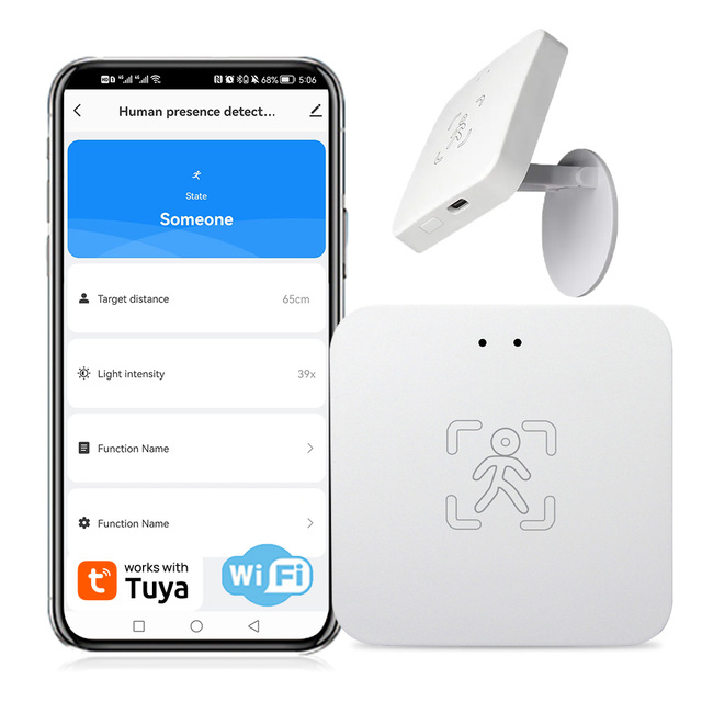 Popular Tuya WiFi 5.8G MmWave Radar Smart Life Light Intensity Human Presence Sensor