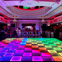 Interactive 3d LED Dance Floor Tiles Magnetic Wireless Light up Dance Floor Starlit Panel for Wedding Stage Party Bar Decoration